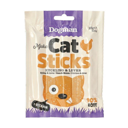 Dogman Cat Sticks Kylling/lever, 3 stk.