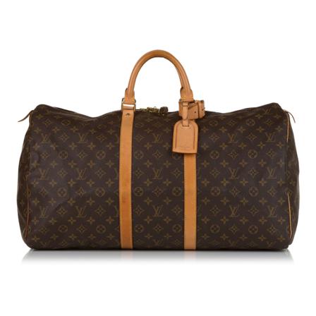 Louis Vuitton Vintage, Pre-owned Keepall 55 Monogram Bag Bruin, Dames, Maat:ONE Size,Canvas