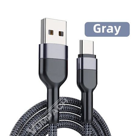 Rask USB-C kabel Type-C kabel Hurtiglading Datakabel Lader for Samsung s21 xiaomi Vivio Iphone 16 15 Huawei Ladekabel Grå{yh}