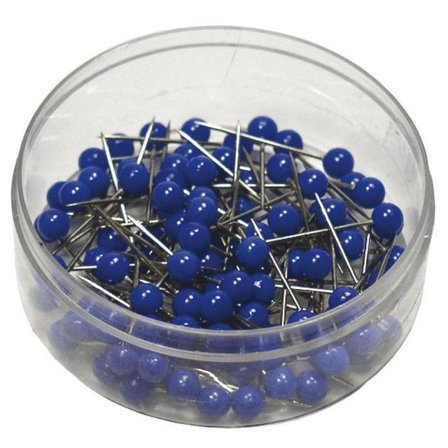 Kartnålar runda blå 100/fp - Lyreco - Kontorsmaterial - Häftstift och kartnålar - Kartnålar