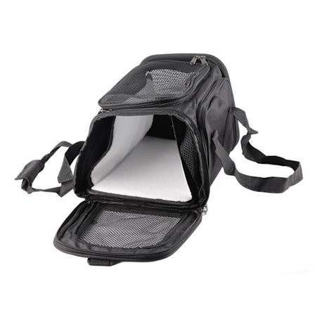 Reisebur for kjæledyr Foldbar Utvidbar Pustende Mesh Stor plass Kattbærer for utendørsreiser Svart, svart kant