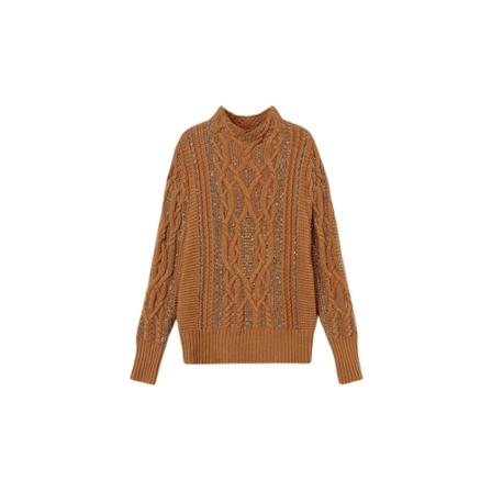 Twinset, Round-neck Knitwear Bruin, Dames, Maat:S