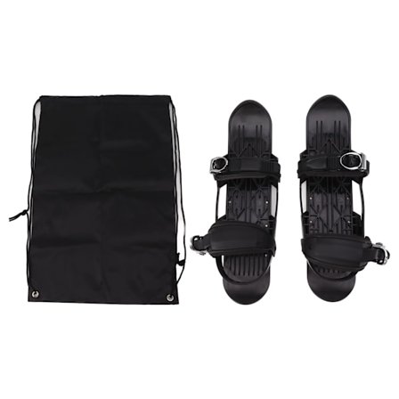 Ett par Mini Korta Skidskridskor Svart Enkel Riktningskontroll Justerbara Korta Mini Skidskridskor för Snöbräda Skidåkning