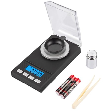 IC Presisjonsvekt, 50g/0,001g, Høy presisjonsvekt, Smykkevekt for lomme, Bærbar digitalvekt med LCD-skjerm, Leveres med kalibreringsvekter