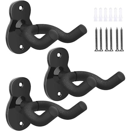 Guitarvægmonteret Stativ Svingbart Hængsel Ukulele Hænger 3 stk