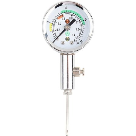 Ballpumpe med trykkmåler, Mini lufttrykkmåler barometerverktøy for fotball rugby volleyball lufttrykkmåler