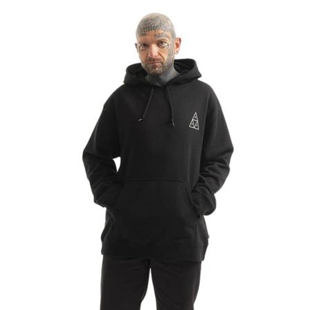 Huf, Bluza męska HUF Essentials Triple Triangle Hoodie Pf 00491 Black XXL Czarny, Mężczyzna, Rozmiar: M