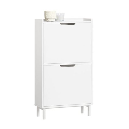 Rootzin kenkäkaappi kahdella läpällä - Kengänkippi - Kenkäkaappi - Tilaa säästävä muotoilu - Monipuolinen säilytystila - Parannettu vakaus - Valkoinen