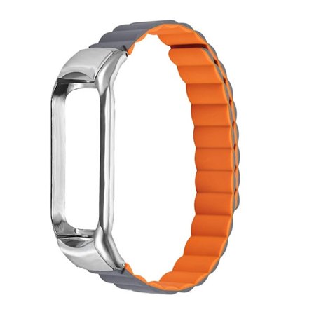 Xiaomi Mi Smart Band 6 / 5 snyggt klockarmband i silikon - Grå / Orange