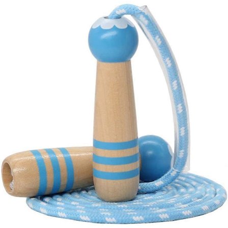 Sjippetov til Børn, 2,13 m Justerbart Bomuldssjippetov med Træhåndtag til Drenge og Piger Fitness Udendørs Træning