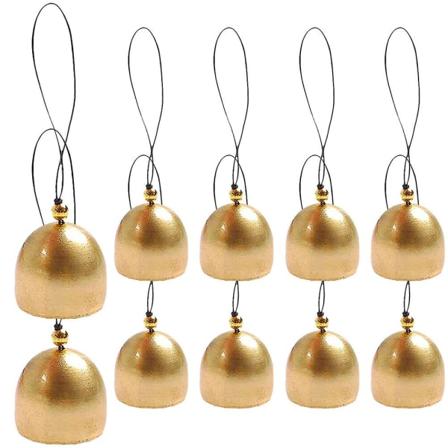 10 stk Delikate Klokkehengende Smykker DIY Håndverk Klokker Juleklokker Hengende Dekor Gylne 2,8X2,5X2,5CM Golden 2.8X2.5X2.5CM