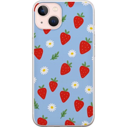 Kompatibelt Mobilskal till Apple Apple iPhone 13 mini Jordgubbar jordgubbar tryck sommar bär blommor prästkragar svensk midsommar retro design kök