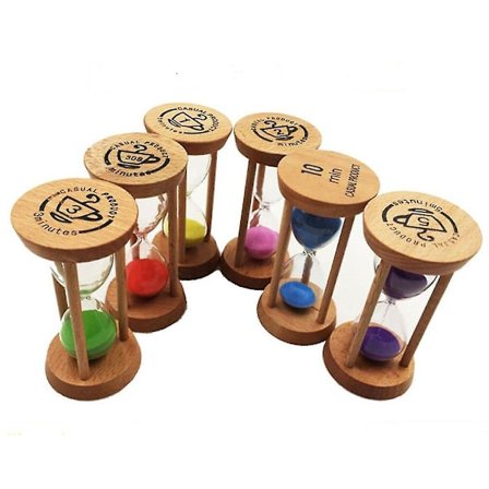 Puinen tiimalasi 30 sekuntia + 1 + 2 + 3 + 5 + 10 minuutin ajastin Luova lahja Opiskelukoriste