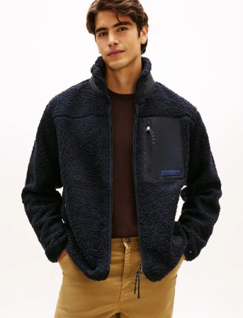 Tommy Hilfiger Teddy Fleece Zip Through - Black - S