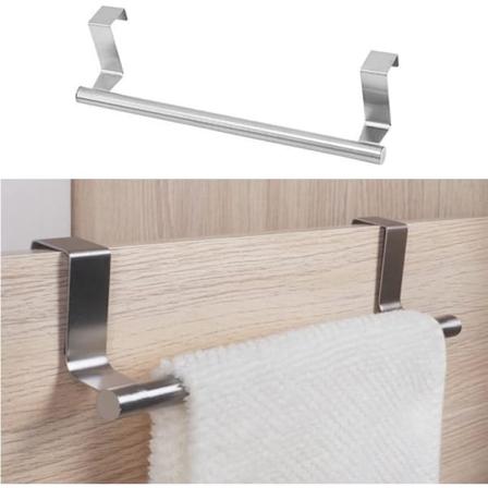 Håndkleholder over døren, rustfritt stål, anti-skli, uten boring, vanntett og rustfri for K