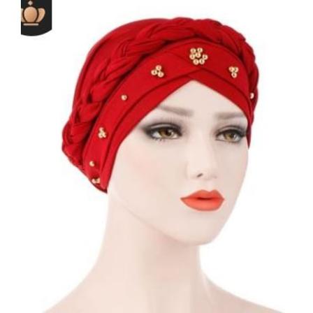 Visland Kvinnor Turban Cap Beaded Headscarf Beanie Twisted Braid