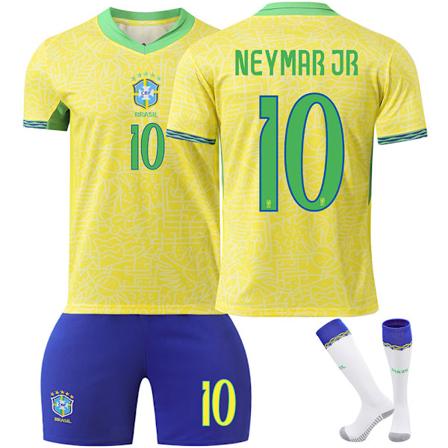 2425 Brasil Fotballdrakt Nr. 10 Neymar 7 Vinicius 9 Charlison Fotballdraktsett for Voksne og Barn No.10 NEYMAR IR L