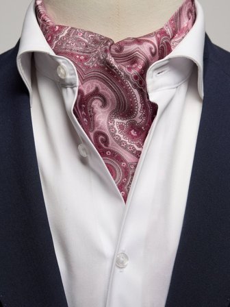 John Henric Men's Rosa Seiden Krawattenschal Paisley Size Onesize