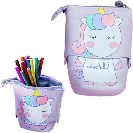 Jente enhjørning pennal, tegneserie pennal, barnas pennal