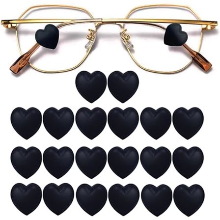 10 Par Glasöron Grepp Hjärtformade Silikonhållare Mjuka Öronkrokar Halkskydd Glasögonpropp
