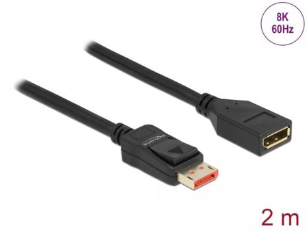Delock DisplayPort-forlengelseskabel - DisplayPort til DisplayPort - 2 m