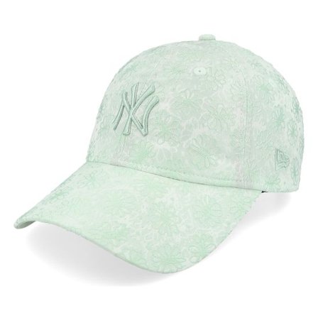 New Era - MLB Grön unconstructed Keps - New York Yankees Womens Floral 9TWENTY Peppermint Green Dad Cap @ Hatstore