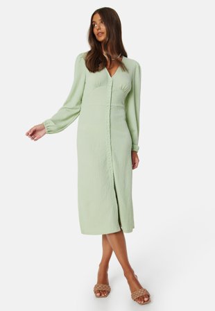 BUBBLEROOM Structure Button Midi Dress Klær