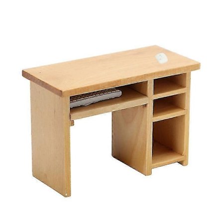 Miniatyr møbel leketøy dukkehus diy dekorasjonstilbehør mini 1:12 datamaskin skrivebord sett luolv