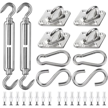 M6 Skygge Sejl Beslag Sæt 42 Dele Rustfrit Stål Hardware til Rektangulær og Trekant Skygge Sejl Installation