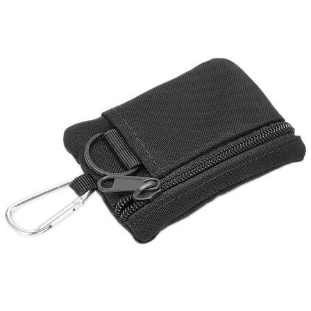 Outdoor EDC Molle Pung Wallet Mini Bærbar Nøglekort Etui EDC Pung Taske Møntpung med Karabinhage Sort