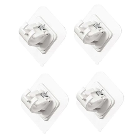 4 stk. Hengende stangklemme, spenningsstangholder, gardinkroker, teleskopisk gardinstang