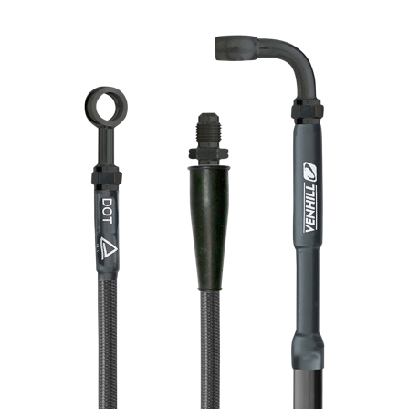 Venhill Powerhose Plus Bromsslang Fram Svart - Kawasaki KX 100 2014-2025