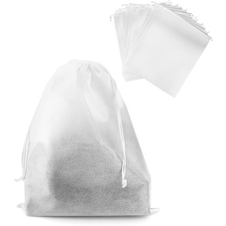 Støvtrekk med snøring - 6-delt pustende ikke-vevd stor oppbevaringspose - for håndvesker, tote bags og sko - 50x40cm