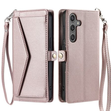 SKALO Samsung A26 5G PU-Læder Kuvert Flip Cover - Rosa guld
