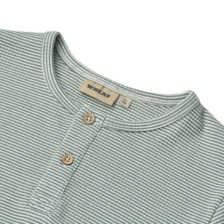 WHEAT T-Shirt Short Sleeve Lumi Stormy Sea Stripe Str 122/7 år, Tøj & Bolig, Børnetøj, Børneundertrøjer