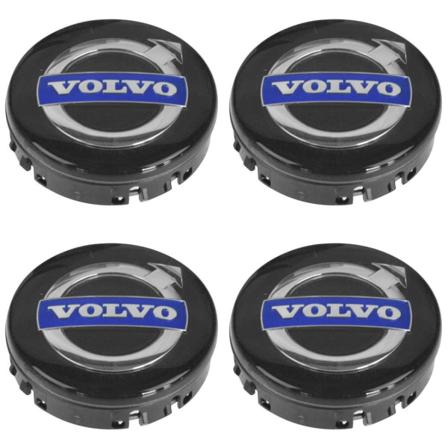 Volvo03 - 64MM 4-pack Senterdeksler Volvo Silver-Perfet silver one size