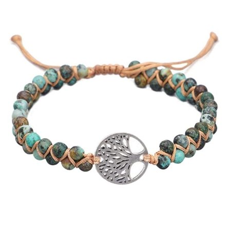 IC NOE Yoga Armbånd til Kvinder Gemsten Perle Hjul Lykke Br