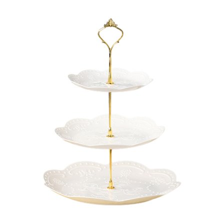 Dessert Cupcake Stativ, Kake Display Tårn med Tre-Lags Brett og Skinnende Metallstøtter, Glatt Overflate Plast og Metall Cupcake Holder for Fest