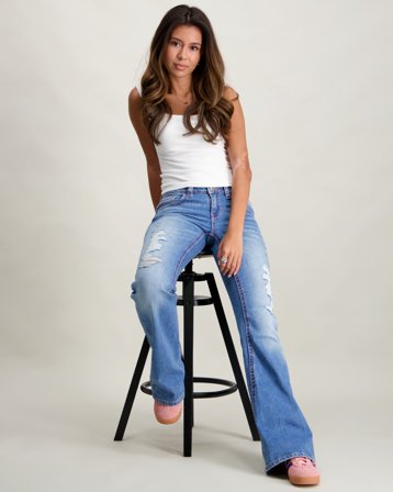 Gina Tricot Young Iconic twisted jeans Blauw Jeans Meisjes - Kids Brand Store