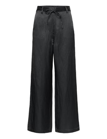 David - High Shine Blend Rd Bottoms Trousers Wide Leg Black Day Birger Et Mikkelsen