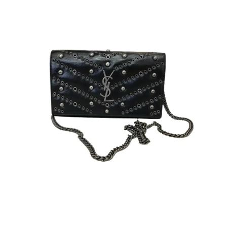 Saint Laurent Vintage Pre-owned Läder axelremsvskor svart, Dam Vintage Väskor, Dam, Storlek: ONE SIZE