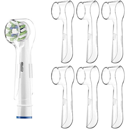 6 stk gjennomsiktige beskyttelseshetter for Oral B tannbørster, deksler for elektrisk tannbørste