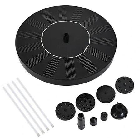 Soldrevet springvand til pool, terrasse, have, dekoration, udendørsdekoration, solpumpe, dekorativt springvand