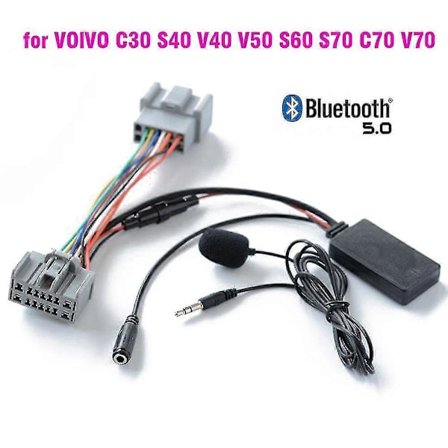 Bil Bluetooth 5.0 Trådløs Telefonsamtale Håndfri Aux Indgang Adapter til Volvo C30 S40 V40 V50 S60 S70 C70 V70 Xc70 S80 Xc90 med Mikrofon