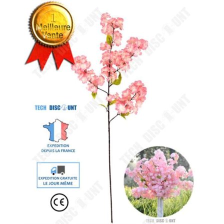Kunstige blomster - TD - Kirsebærtræ i pink - 1 meter - 5 cm - Plastmateriale PE