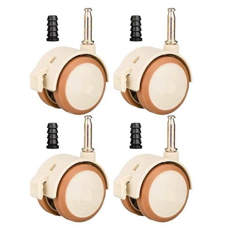 4 stk. Svingbare hjul til sprinkelseng Stille møbelhjul Baby Seng Hjul Tilbehør Stol Gummihjul for skap Bokreol Datamaskinbord - Perfekt