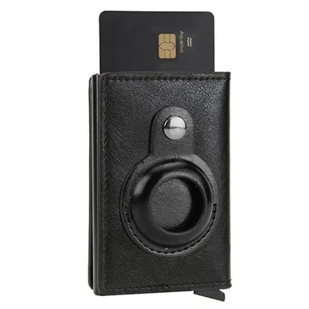 Wallet with AirTag holder - Black