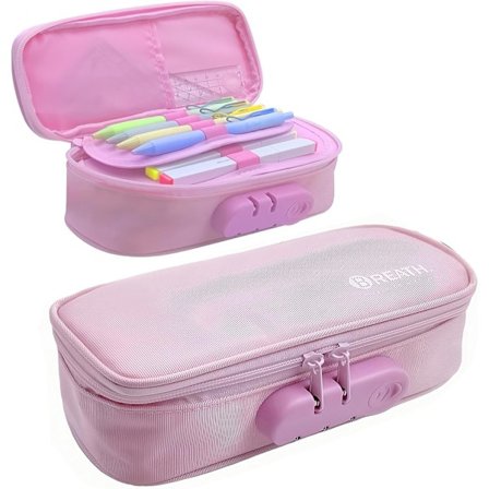 Penneveske med lås for gutter og jenter, vanntett pennal med stor kapasitet og håndtak, penneveske med glidelås, Organlzer penneboks f