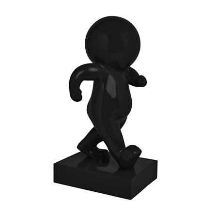 Musta polyresiinikoristefiguuri, 24x23x46 cm