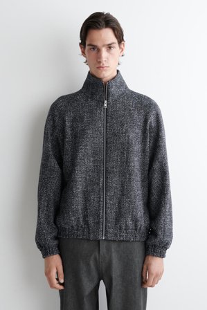 COS Tweed Track Jacket in Black - Men